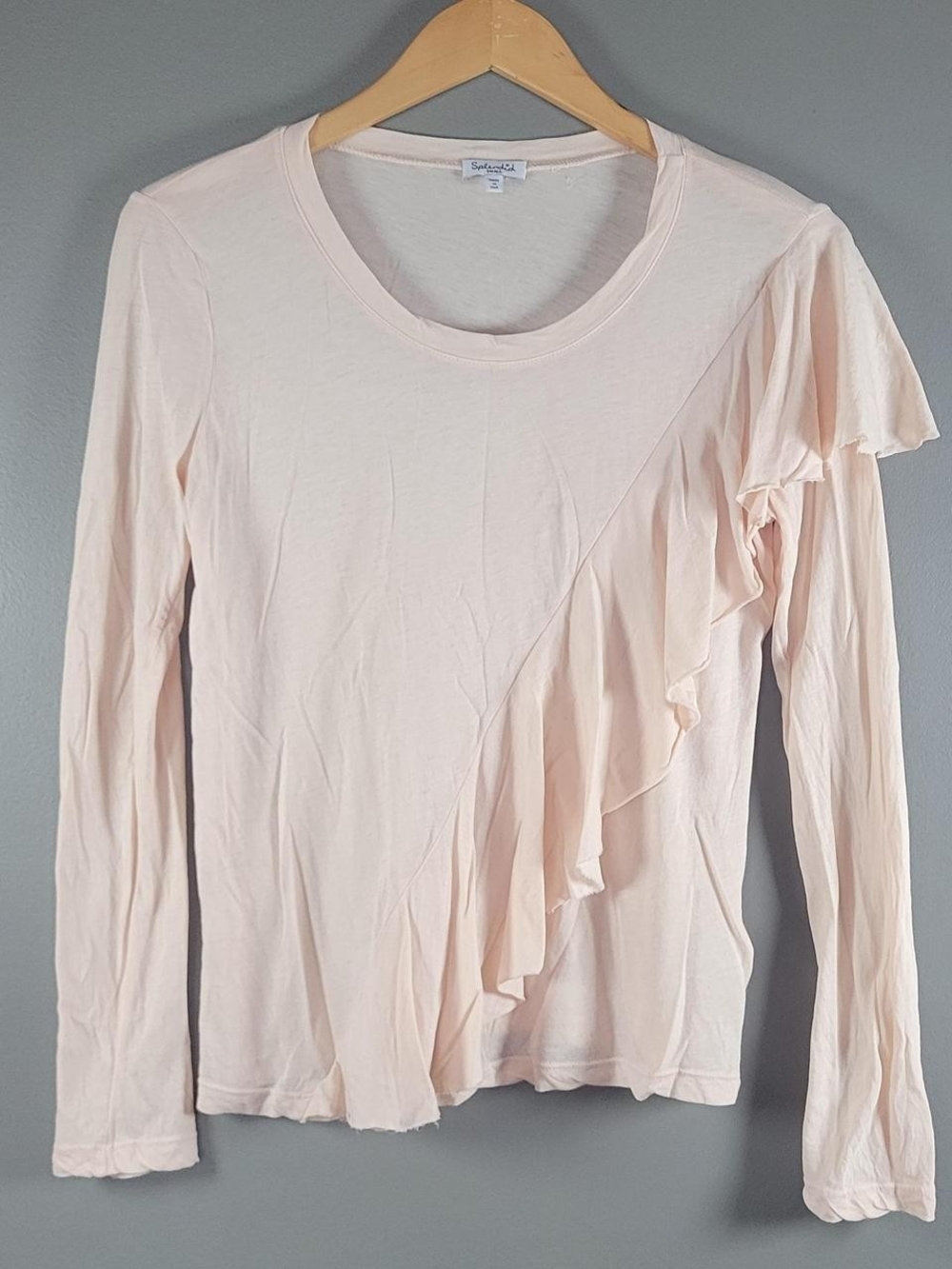 Splendid Ruffle-Trim Long Sleeve Top Size S